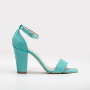 Jess - Aqua Blue Suede Sandals