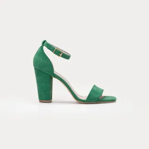 Jess - Green Suede Sandals