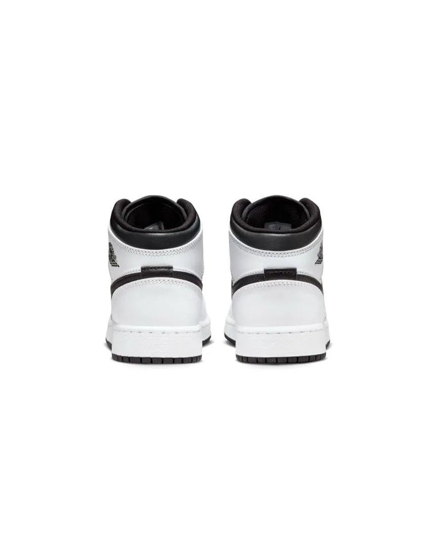 Jordan 1 Mid ( GS ) - White / Black