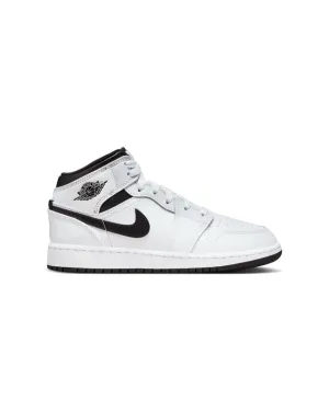 Jordan 1 Mid ( GS ) - White / Black