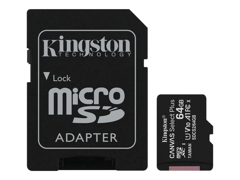 Kingston Flash Memory Card With Adapter Canvas Select Plus - Microsdxc Uhs-I - 64 Gb