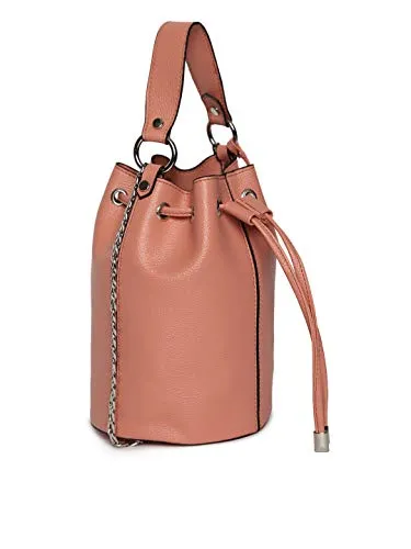 KLEIO Small Bucket Sling Bucket Hand Bag for Women Girls(HO8022KL-PE_Peach)