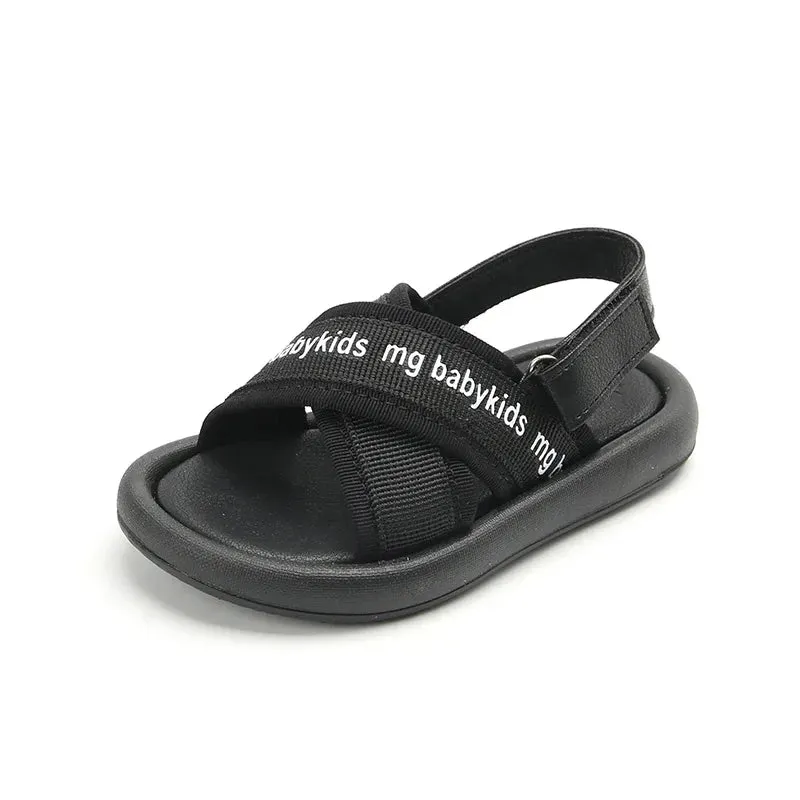 Korean Cross Strap Baby Kids Sandals High Quality Girls solid Summer Sandals Boys Casual Beach Shoes