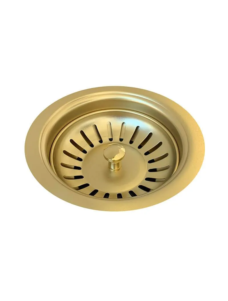 Lavello Sink Strainer and Waste Plug Basket with Stopper - Brushed Bronze Gold