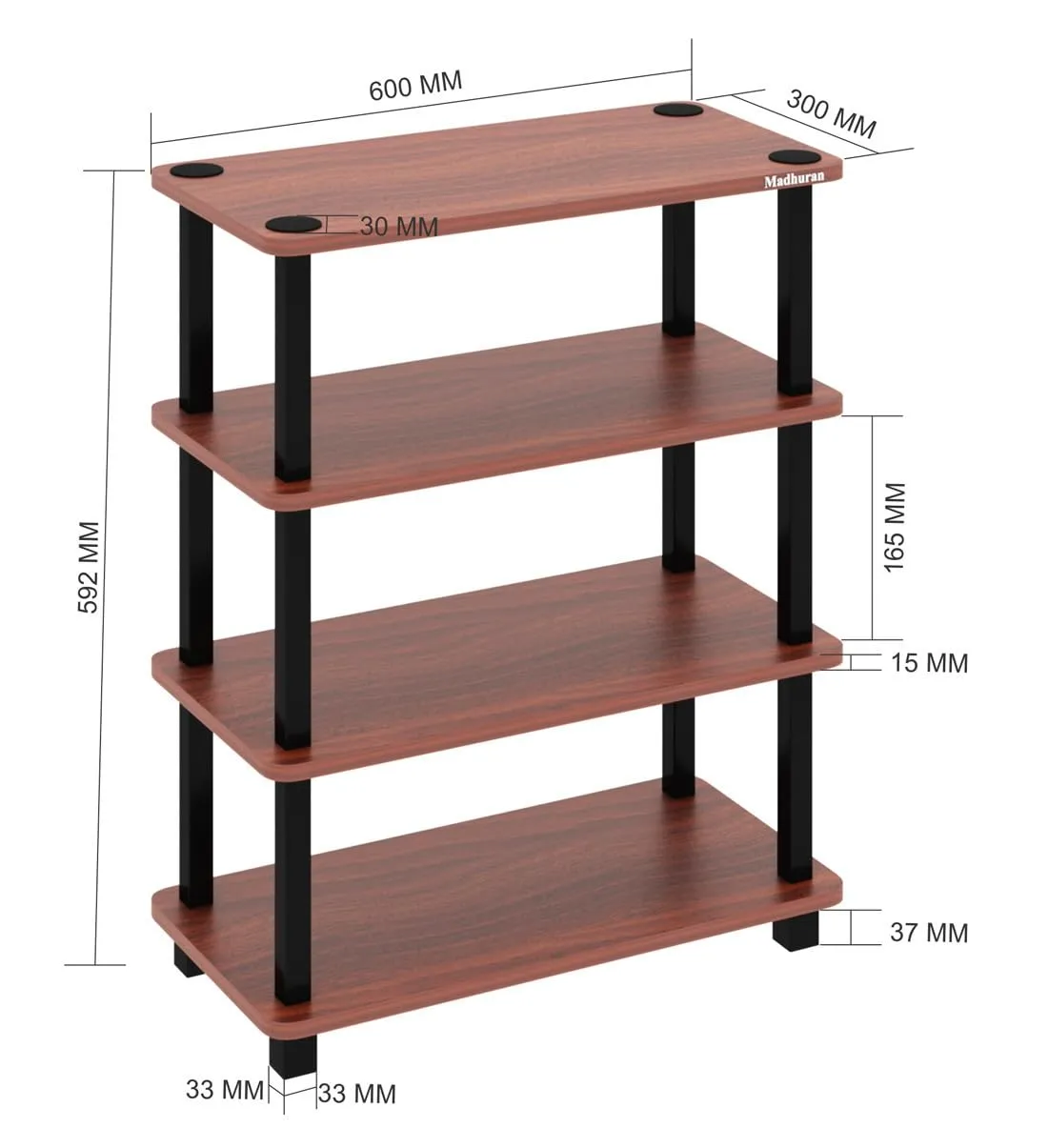 Madhuran Shoe Rack Tier 4 Display Shelf Wood Standing Storage Shelf Slipers Bench Shoes Organizer Living Room Dust-Proof Shoe Cabinet Wenge