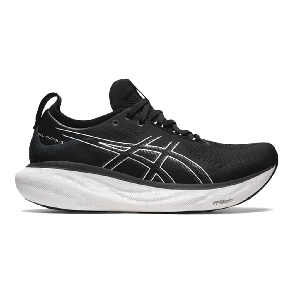 Men's Asics Gel-Nimbus 25, Black/Pure Silver, 8.5 4E Extra Wide