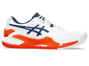 Men's Asics Gel-Resolution 9, White/Blue Expanse, 11.5 2E Wide