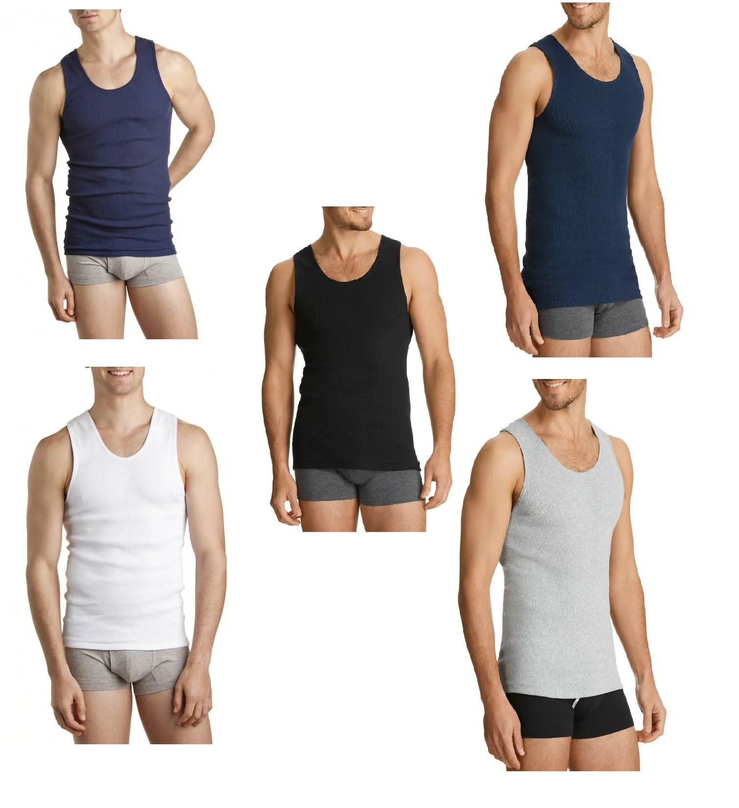 Mens Bonds 4 Pack Singlets Chesty Navy White Black Cotton Vest Singlet S-4Xl