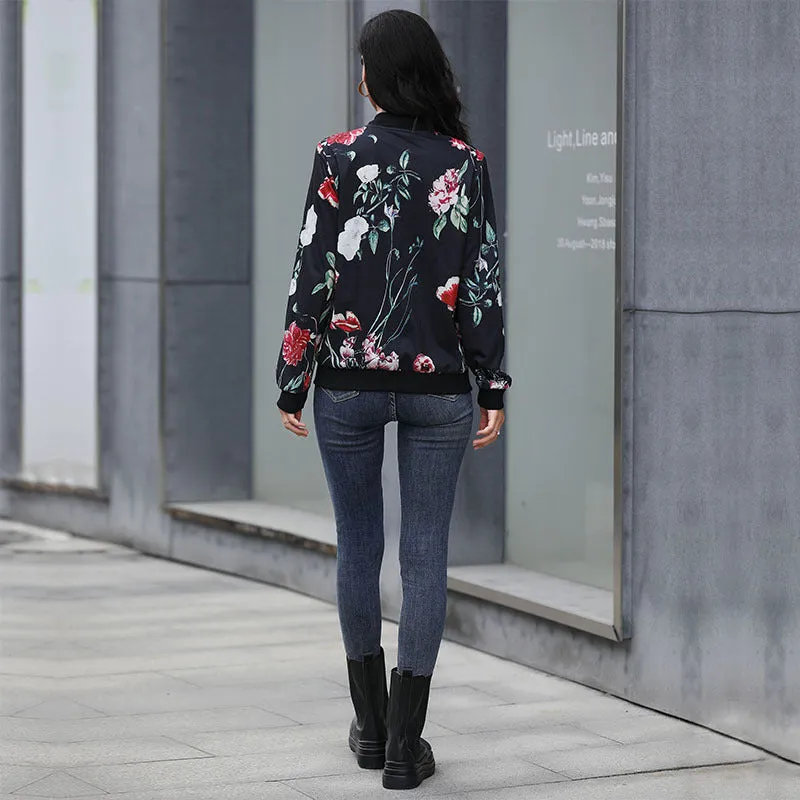 METAVERSMALL Europe, America and New  Hot Trade 2023 Spring and Autumn New Women's Clothing Zipper Printed Baseball Jacket Jacket