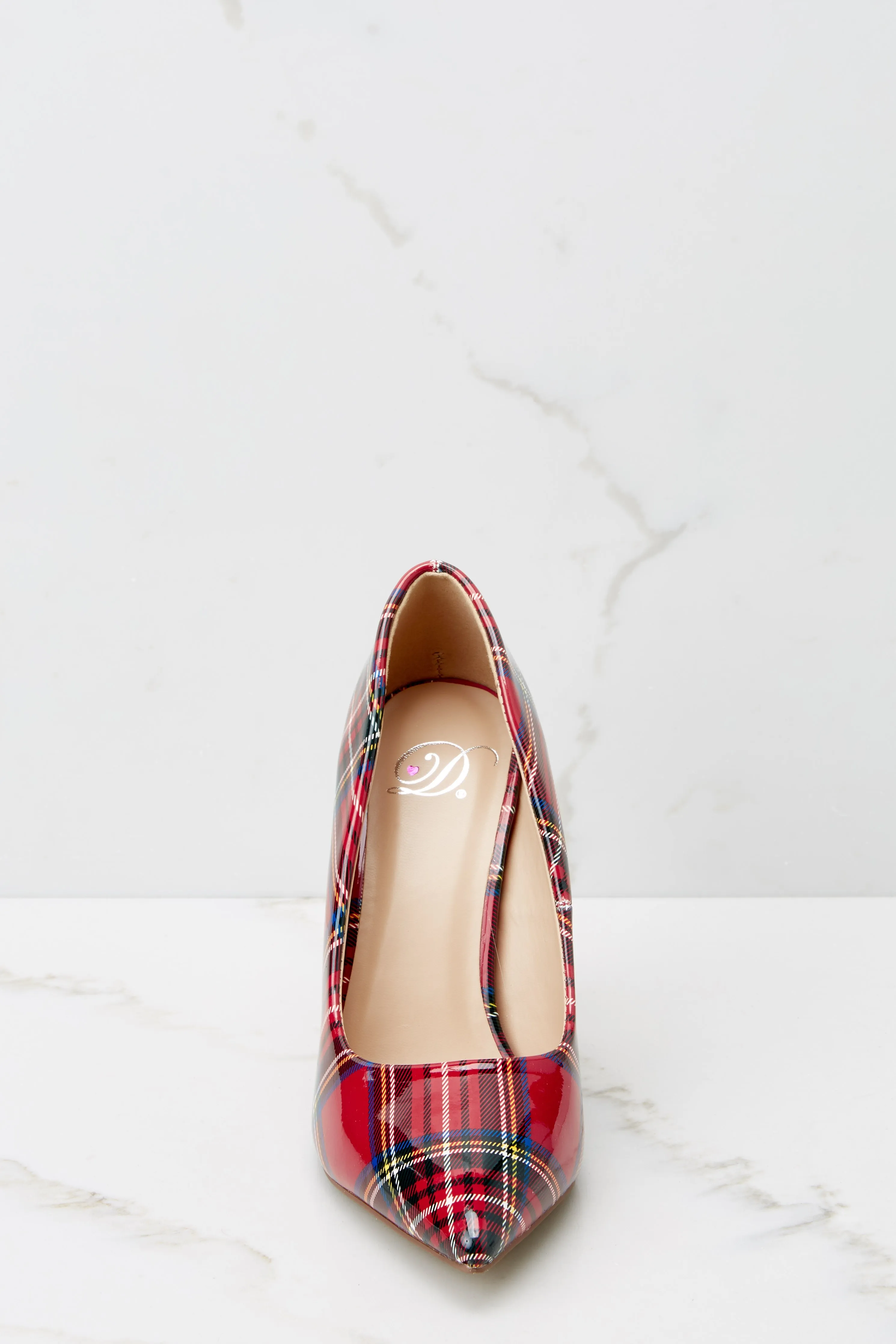 Mistletoe Kisses Red Plaid Pointed Pumps