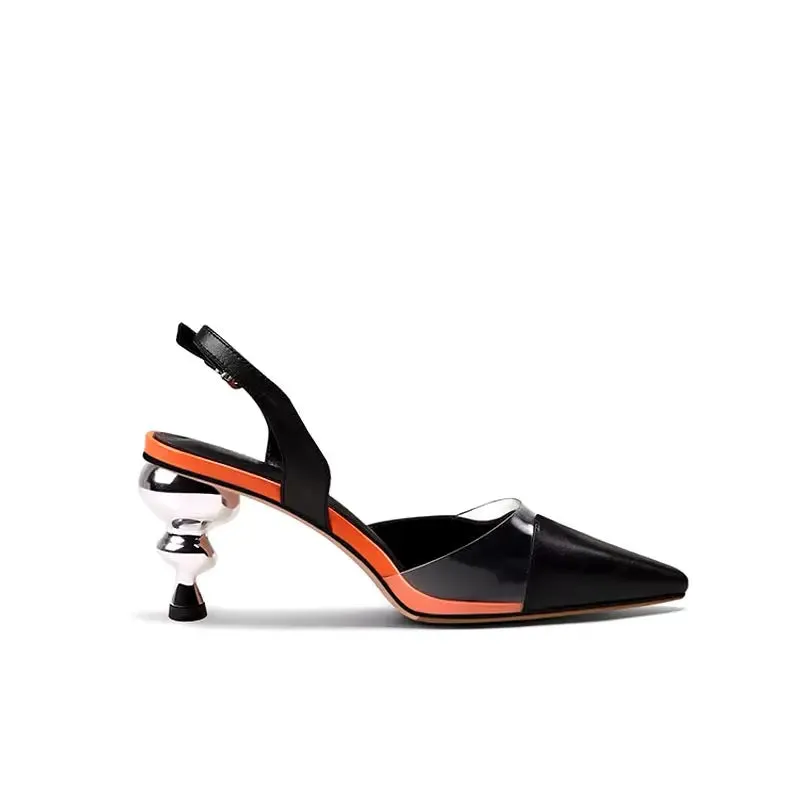 Napheesa Black Slingback Sandals