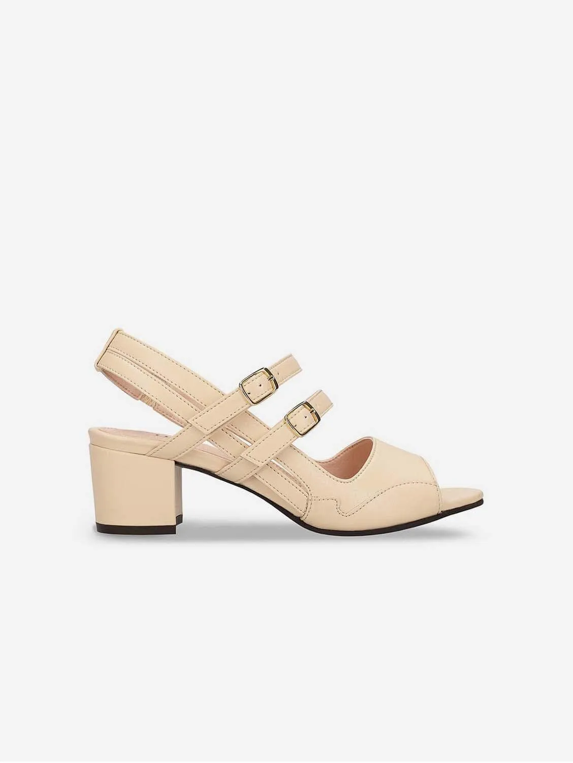 Nerad Women's Vegan Apple Leather Heeled Sandals | Beige