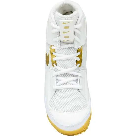 NIKE FURY WRESTLING SHOES BOXING BOOTS US 8-11 White Gold