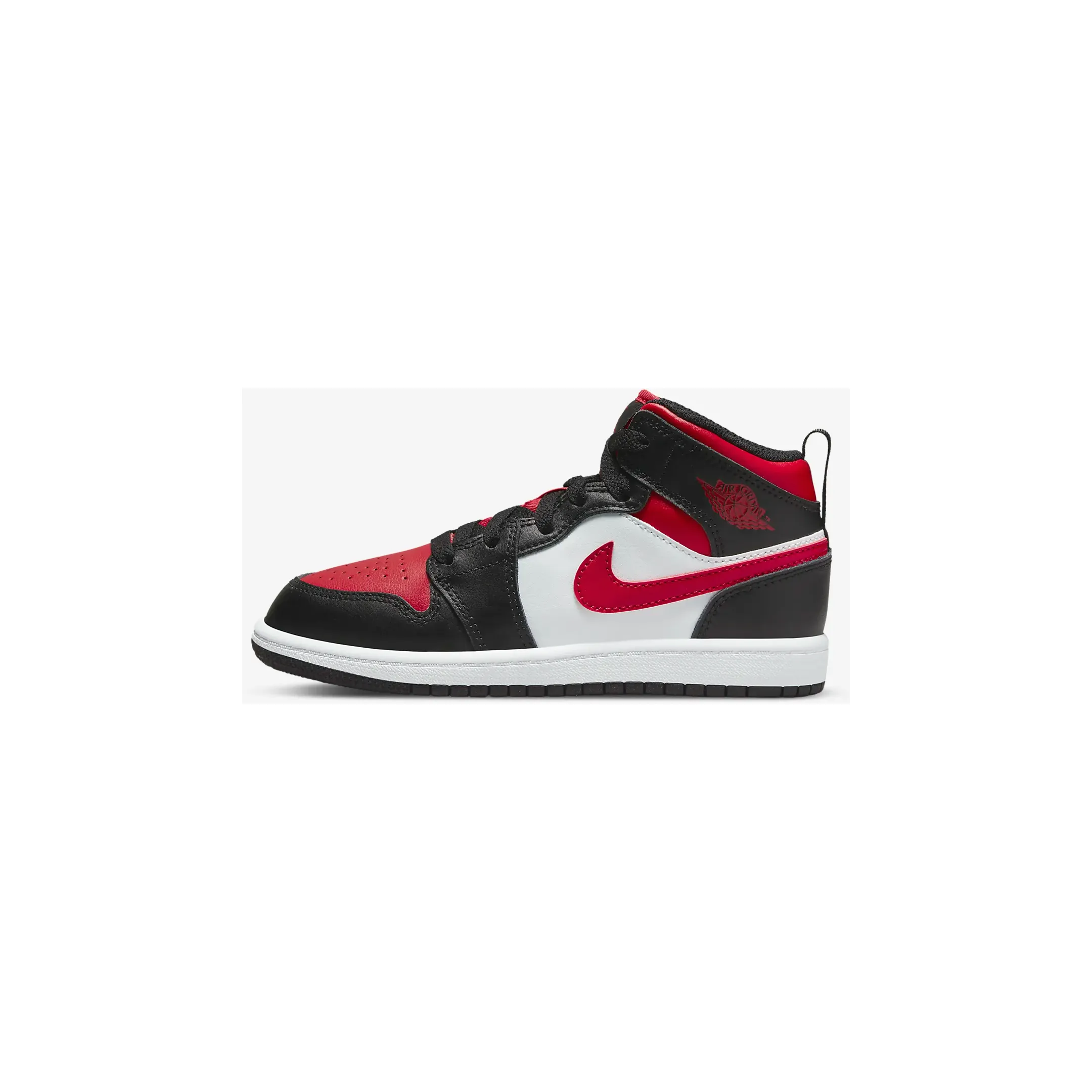 Nike Kid's Jordan 1 Mid PS Shoes - Black / White / Fire Red