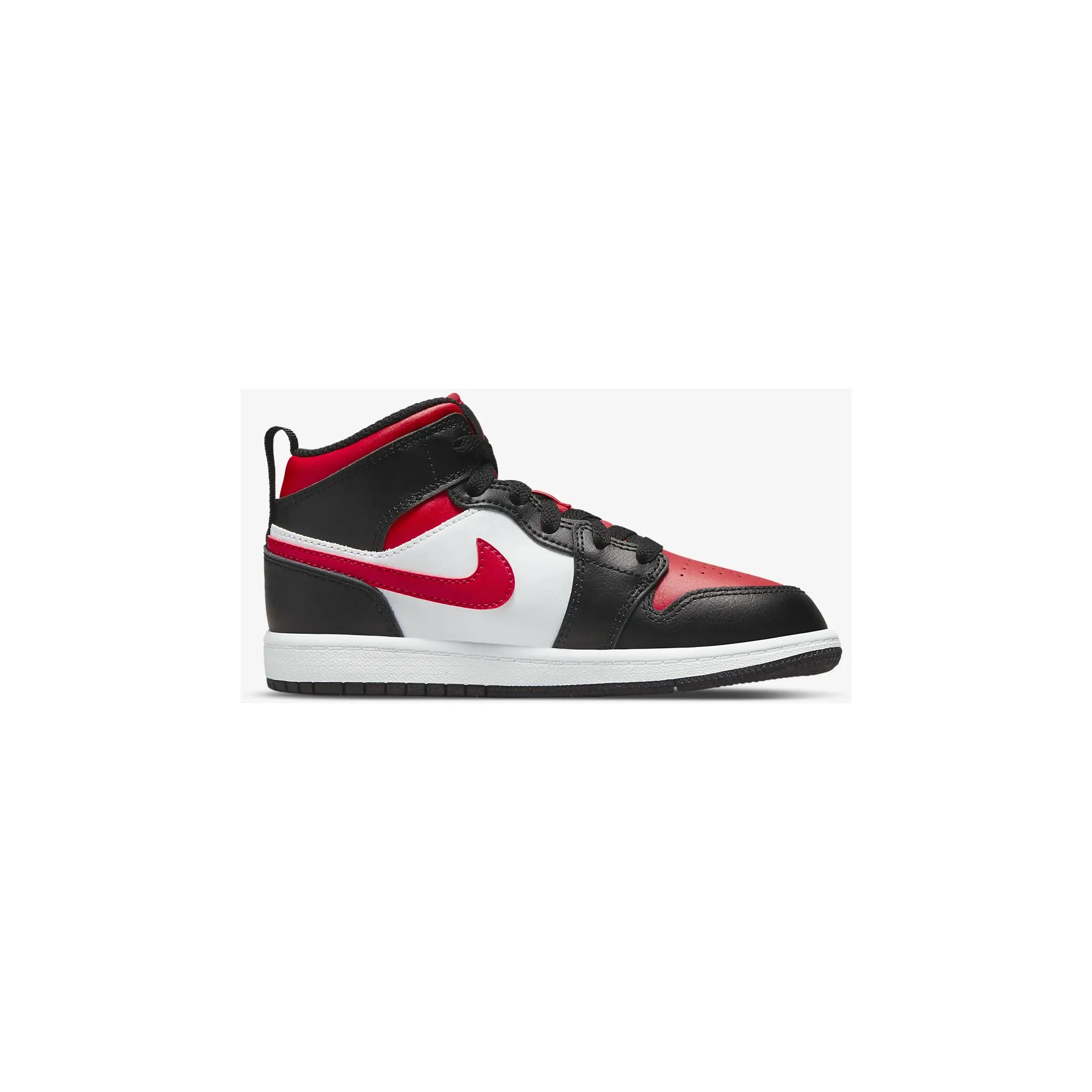 Nike Kid's Jordan 1 Mid PS Shoes - Black / White / Fire Red