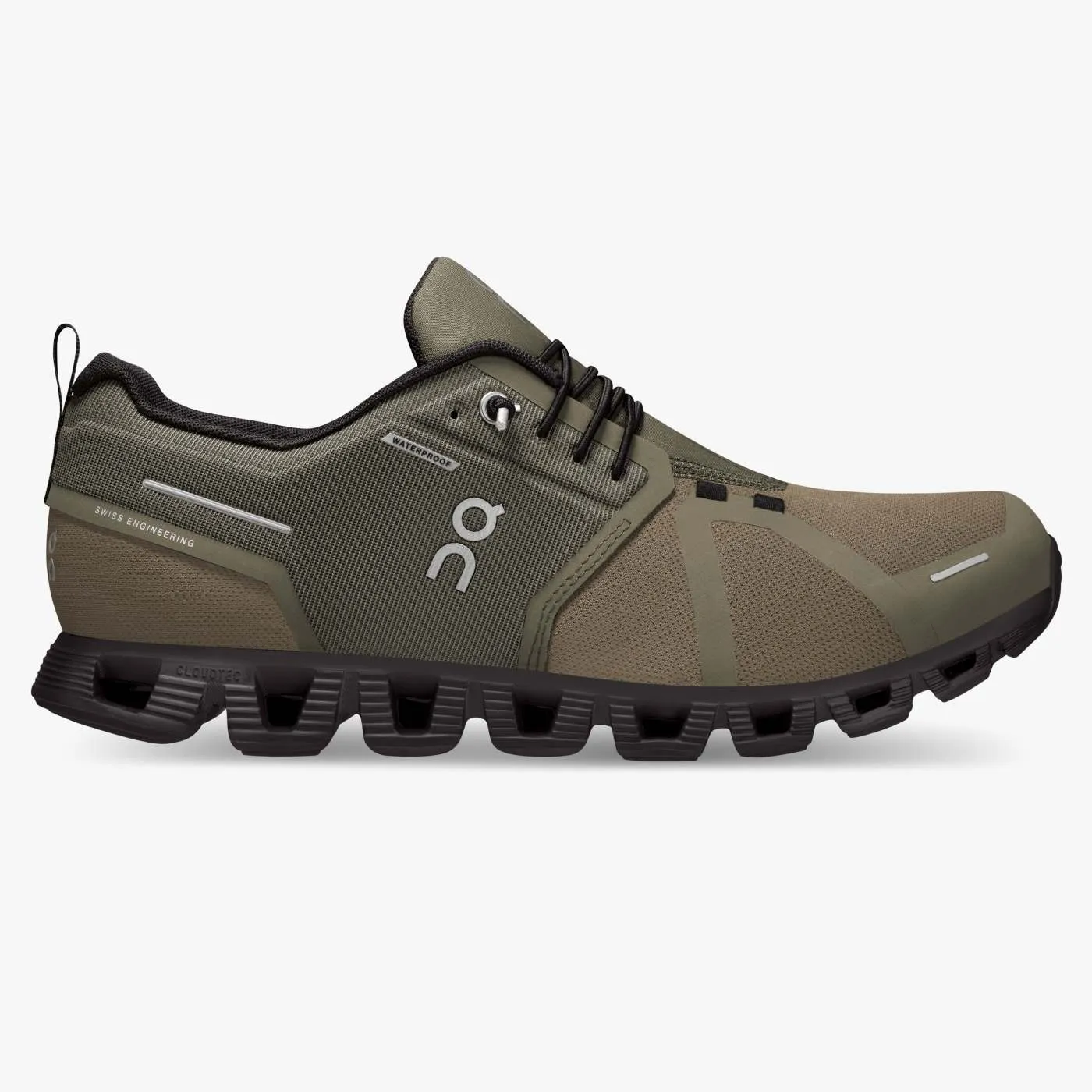 On Running Men's Cloud 5 Waterproof Shoes - Olive / Black