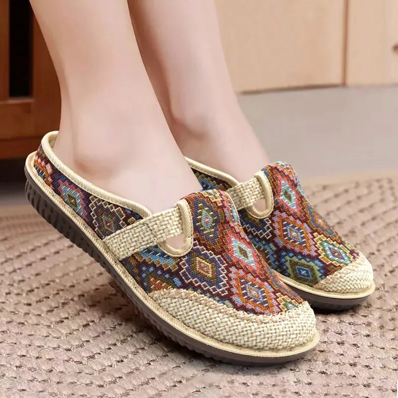 Owlkay Weaving Breathable Loafers  Comfortable Walking Casual Flats Shoes WF08