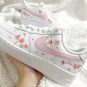 Pink Flowers Custom Air Force 1