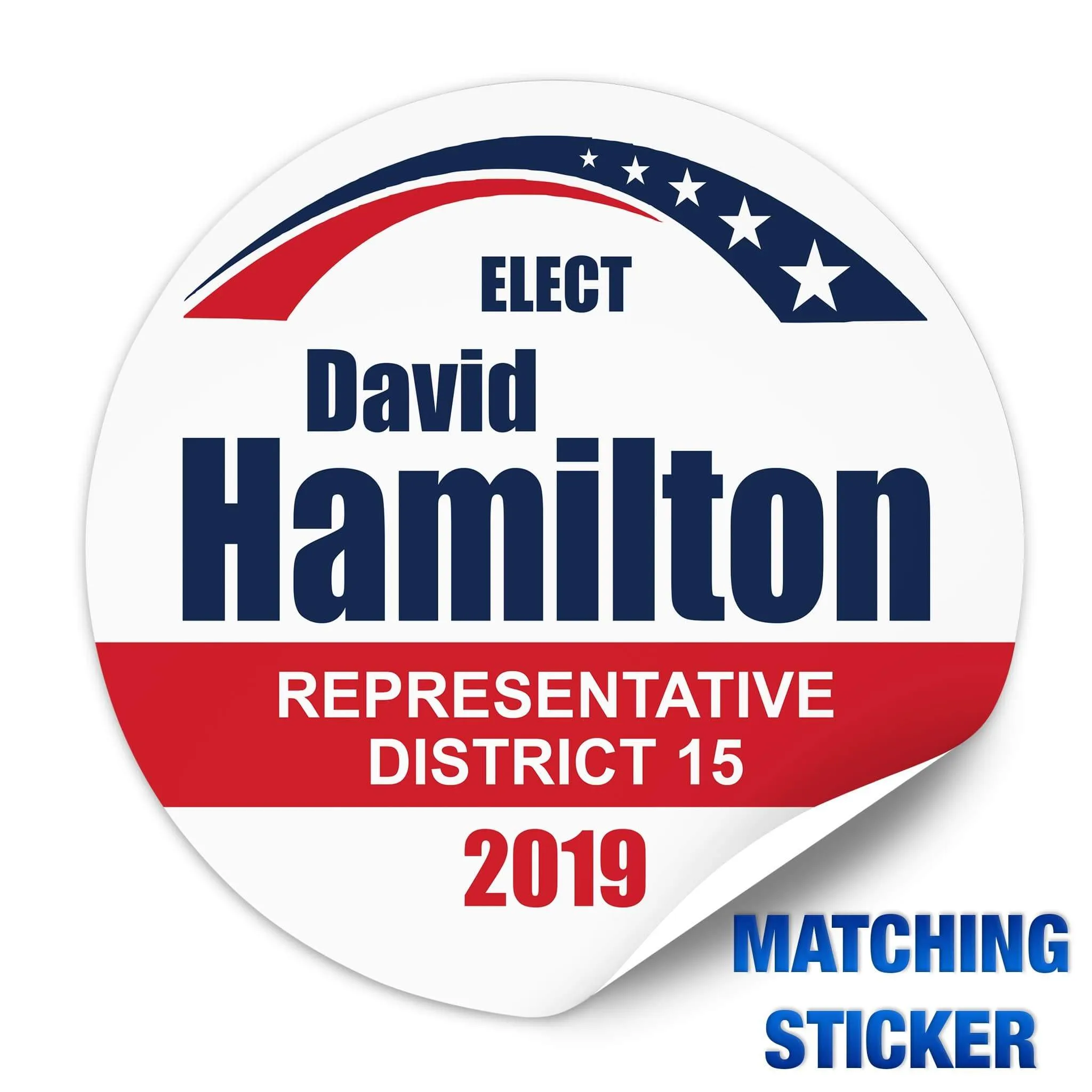 Political Campaign Button Template - PCB-108