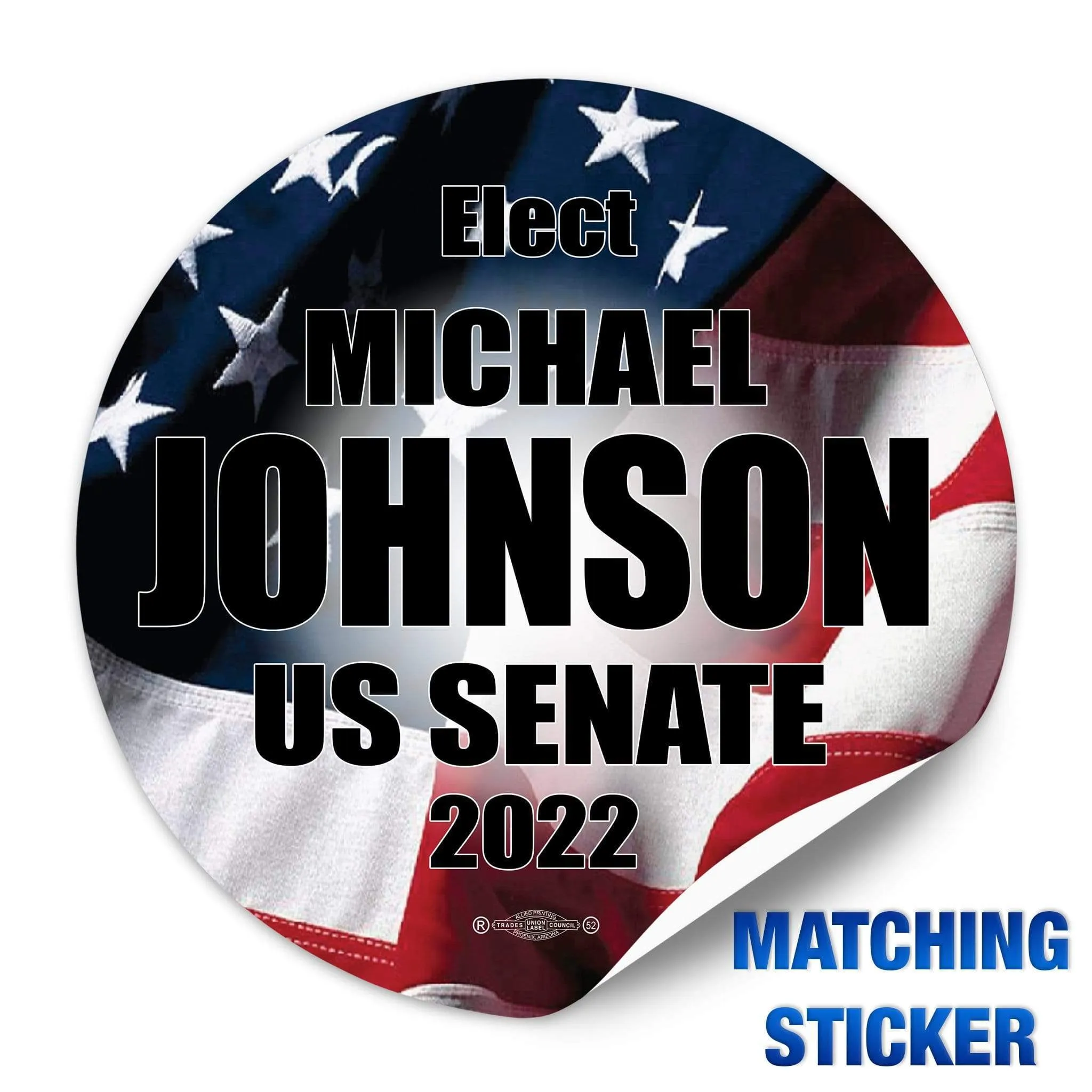 Political Campaign Button Template - PCB-124