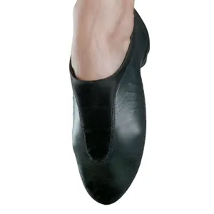 Roland -- Split Sole Jazz Shoe Slip-On, Suede Sole Patch -- Black