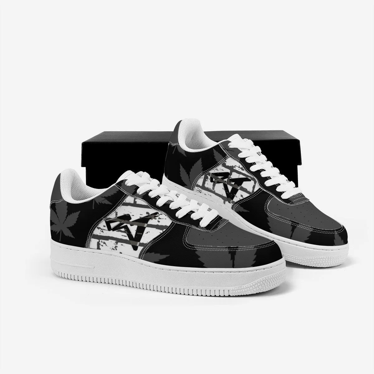 RVT Low Top Unisex Sneaker- Black/Green drip