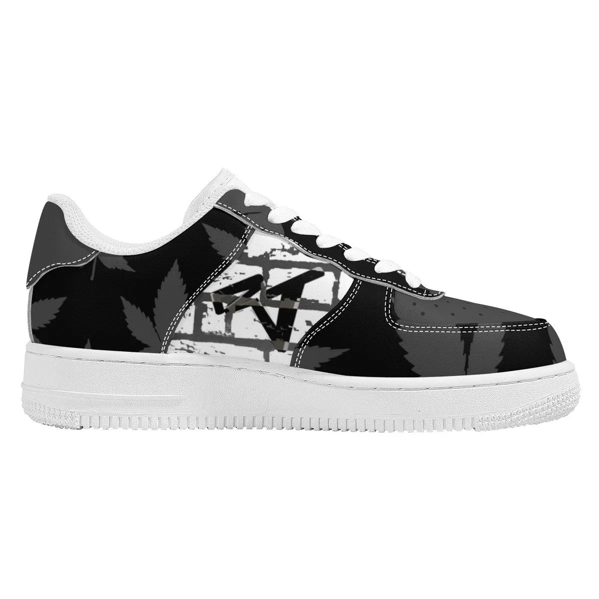 RVT Low Top Unisex Sneaker- Black/Green drip