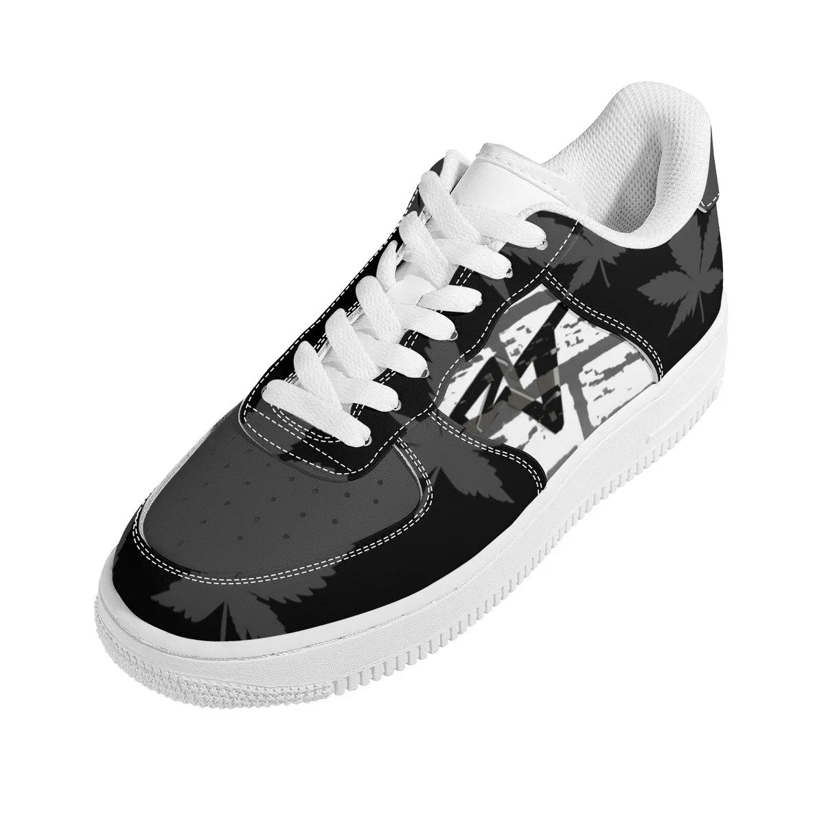 RVT Low Top Unisex Sneaker- Black/Green drip