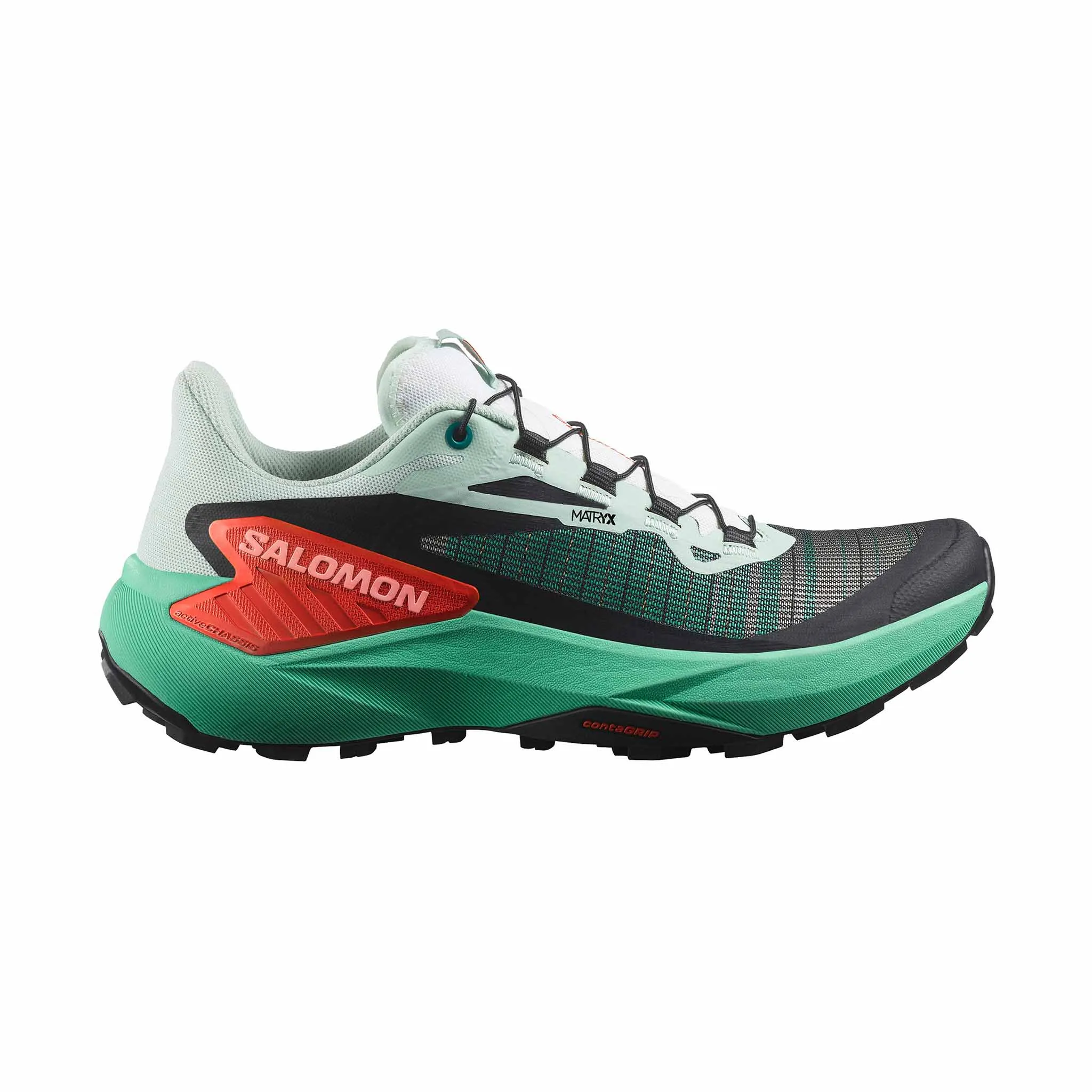 Salomon | Women's Genesis Running Shoes - Bay/Electric Green/Cherry Tomato