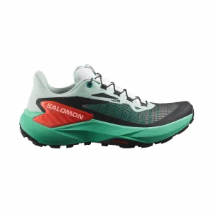 Salomon | Women's Genesis Running Shoes - Bay/Electric Green/Cherry Tomato