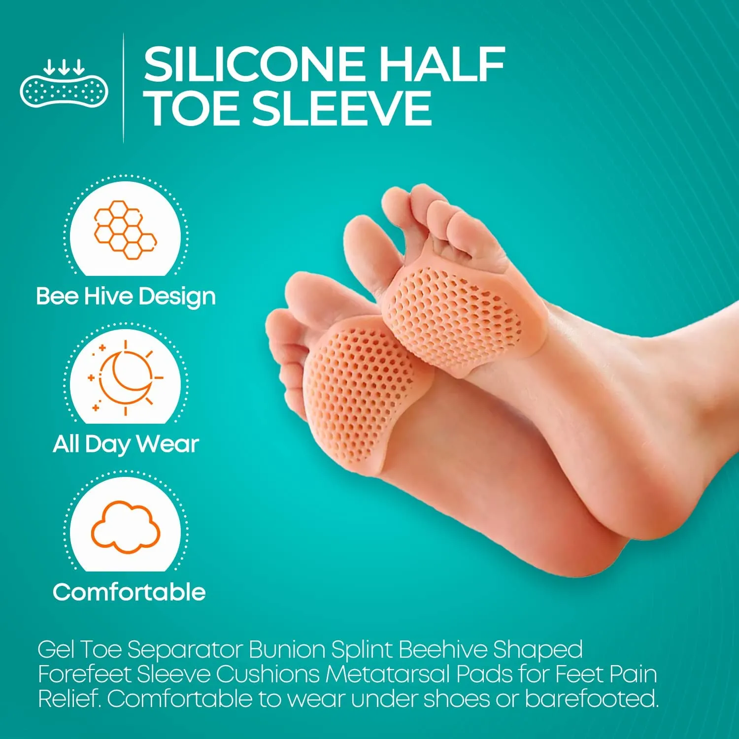 Silicone Honeycomb Foot Pads and Heel Crack Socks Feet Skin Care