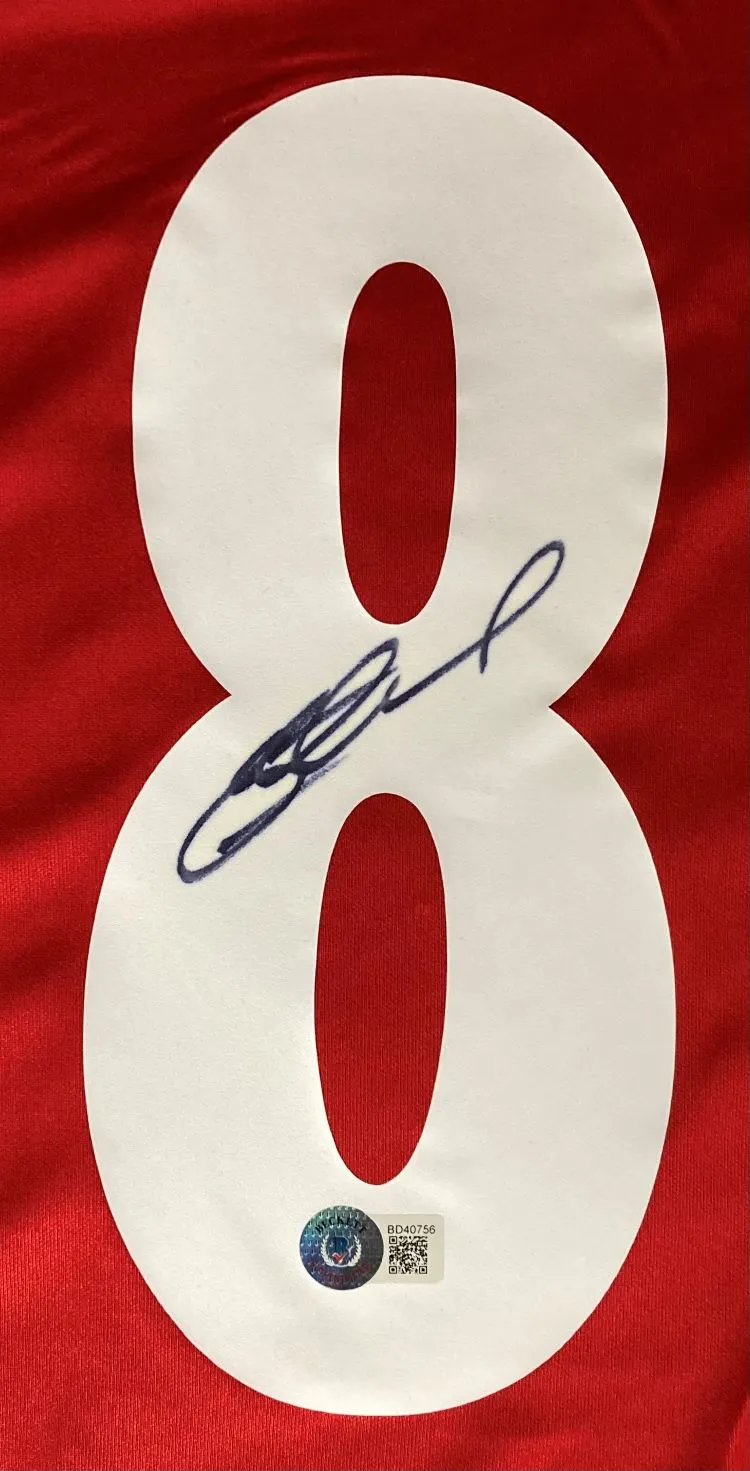 Steven Gerrard Liverpool Signed Red Soccer Jersey BAS