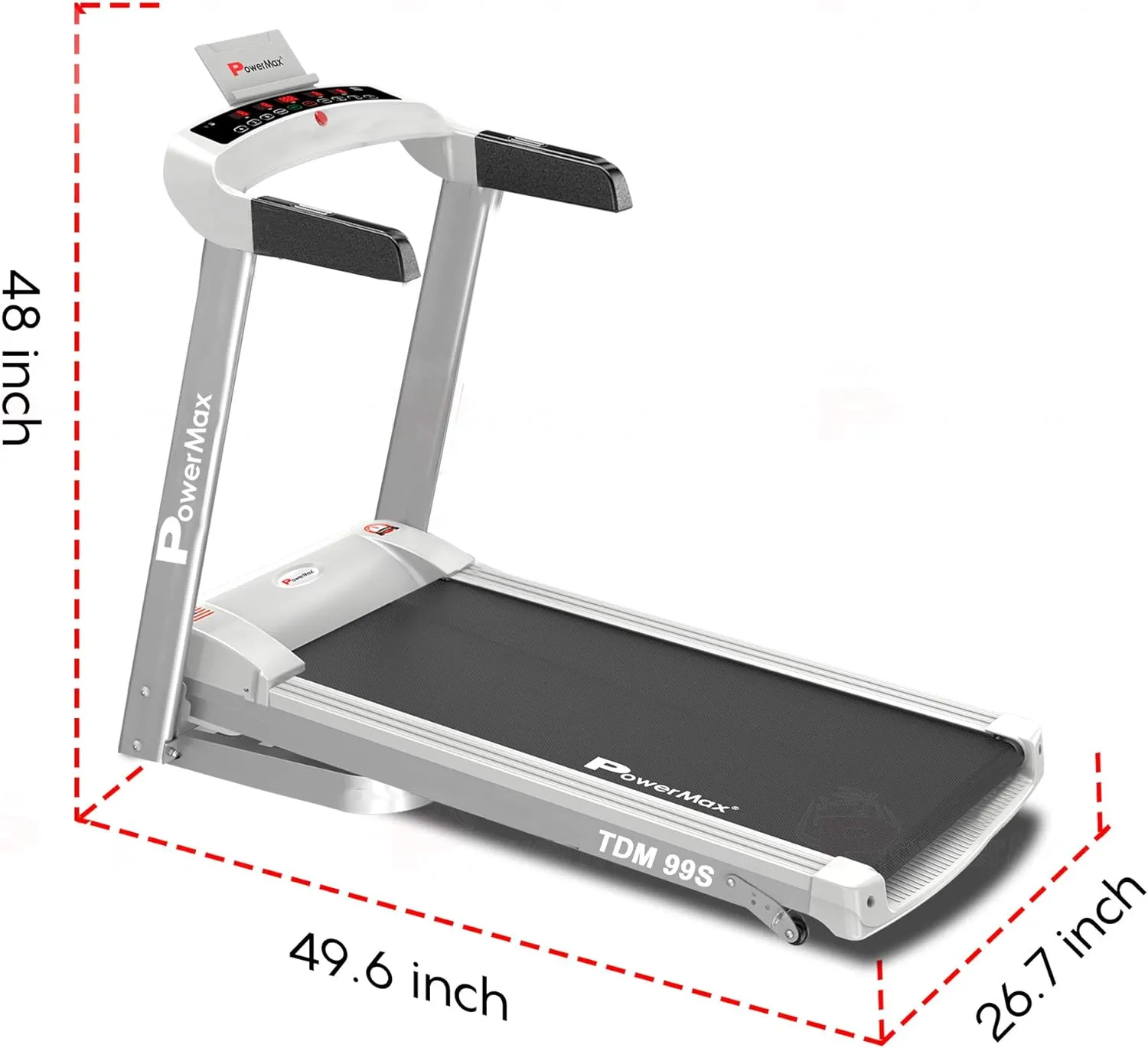 TDM-99 (4HP Peak) Motorized Multifunction Foldable Treadmill for Home Use with Twister and Resistance Rope | Manual Incline Exercise Machine | Preset Workout Programs | User 110kg | AUX