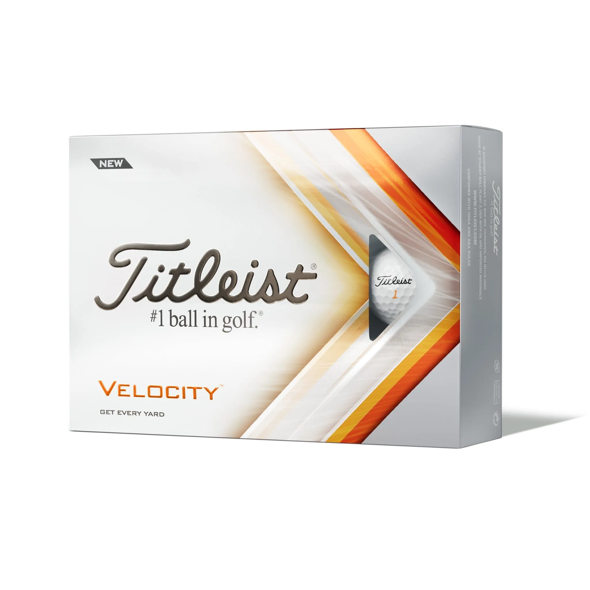 Titleist 2022 Velocity Golf Balls, 12 Pack, White