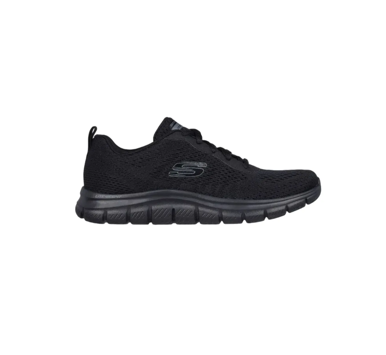 Womens Skechers Track New Staple Black Walking Shoes