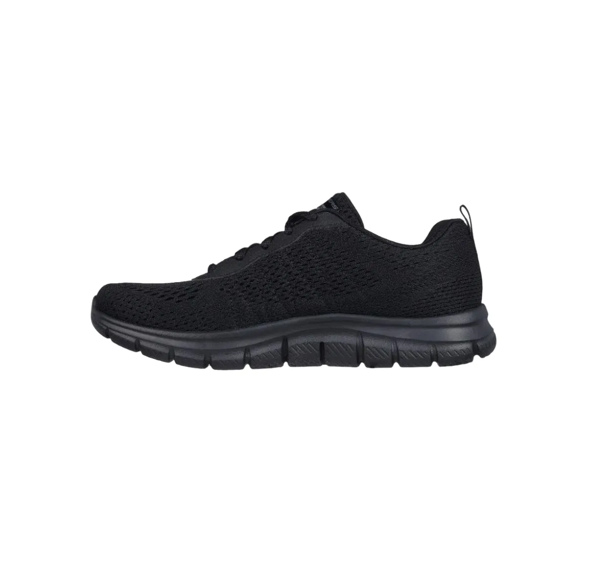 Womens Skechers Track New Staple Black Walking Shoes