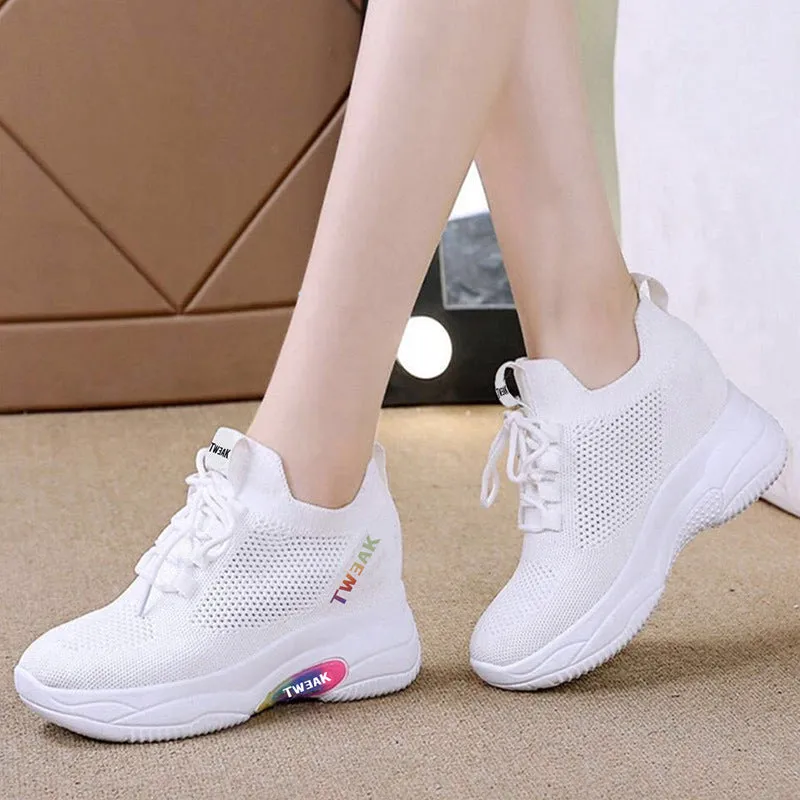 xakxx New Spring Summer Women's Shoes Mesh Shoes Breathable Versatile Casual Women's White Shoes Travel Sneakers Women's Sports Travel